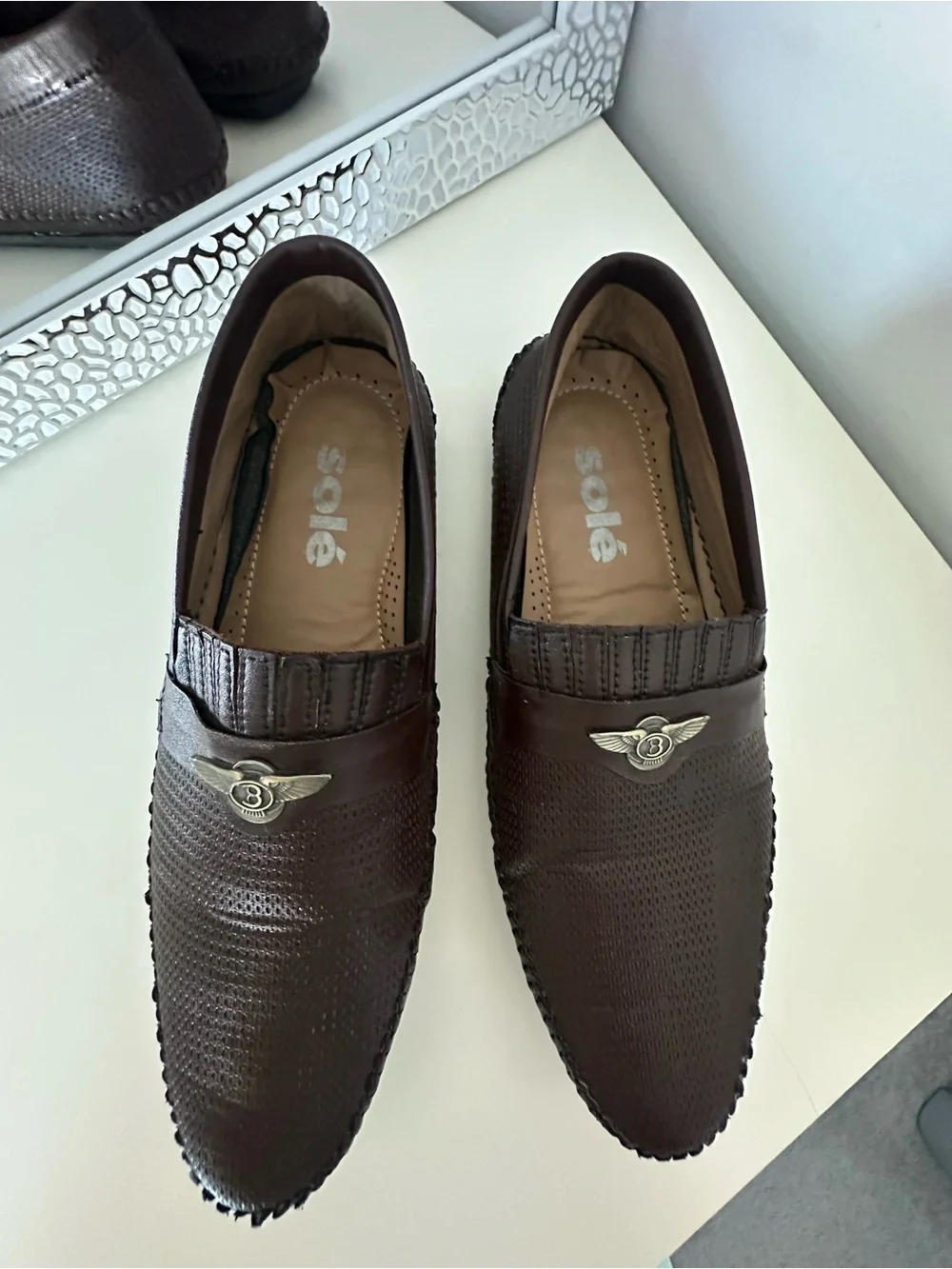 Solé Men's Brown Slip-On Loafers - Classic Driving Moccasins Sz 9.5